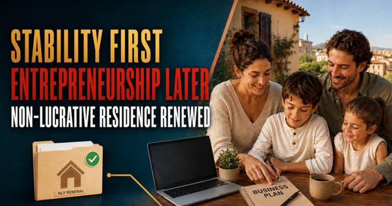 non lucrative residence renewal family approval financial means