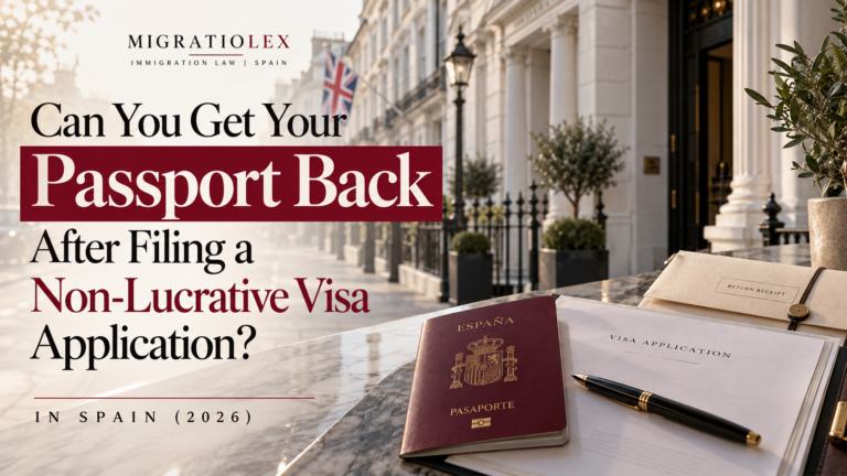 non lucrative visa passport back during application